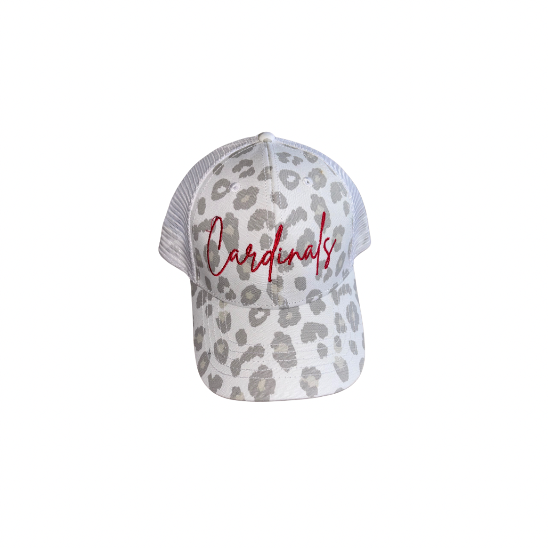 Leopard Print Cardinals Hat