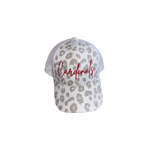 Leopard Print Cardinals Hat