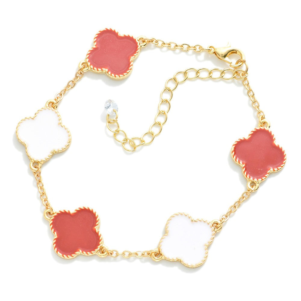 Chain Link Game Day Clover Bracelet