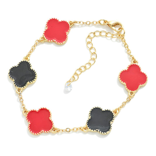 Chain Link Game Day Clover Bracelet