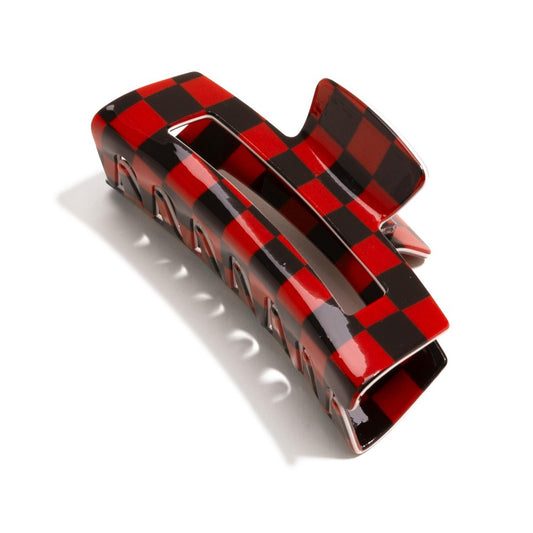 Checker Print Claw Hair Clip