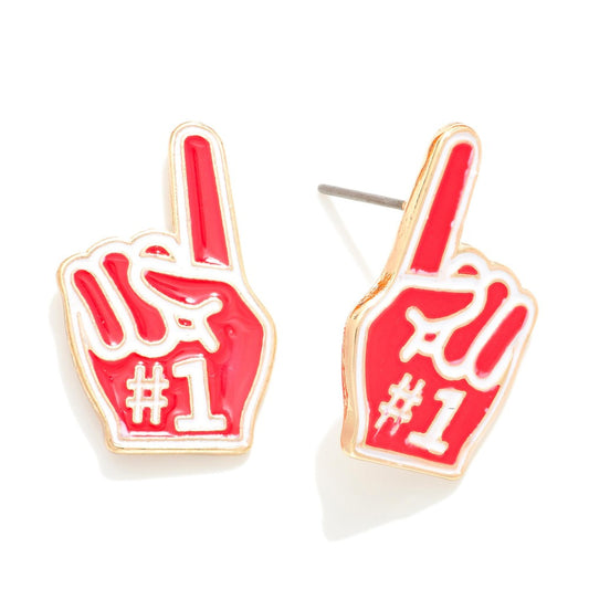 Foam Finger Game Day Stud Earrings